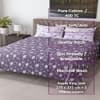 Lavender Floral Cotton 400 Tc Flat Super King Size Bedsheet With 2 Pillow Covers