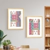 Mughal Flower Pattern Set of 2 Framed Posters Wall Art 45x60 cm
