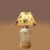 Devansh Conical Multicolor  Cotton Shade  Lamp With  Wood & Mosaicglass Base For Decoration /Office/Home/Gifting/Study For Decoration /Office/Home/Gifting/Study -(10X10X14.5) Inches -