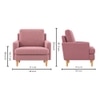 Oliver Boucle Fabric Lounge Chair in Pink Colour