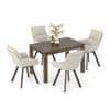 Atlas Solid Wood 4 Seater Dining Table With Set Of 4 Bren Swivel Dining Chair