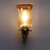 Devansh Metal Electric Wall Light in Antique gold Colour with Lavender Shade Count of 1 Light