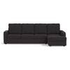 Apollo Compact Sofa (Colour : Graphite Grey, Cushion : Soft, Back Type : High Back, Seating Capacity : Right Aligned 3 Seater + Right Aligned Chaise + Ottoman)