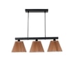 Adeline 3 Light Ceiling Pendant in Black Metal With Beige Cotton Shade