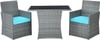 Carry Bird Wicker Patio Furniture Outdoor Balcony Chairs In Grey And Sky Blue Colour