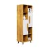 Hexa Engineered Wood Bookshelf Multipurpose Storage Rack in Giant Wood and Frosty White Colour