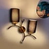 Devansh Metal Electric Wall Light in Gold Colour with Black Shade Count of 2 Lights
