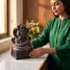 Devotional Divine Aura Shiva Statue in Brown and Gold Colour