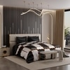 Stoa Paris Satin Comforter, 300TC Comforters for King Size Bed or King Black-White Grey