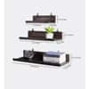 Solid Wood Floating Wall Shelf Set of 3 in Brown Colour