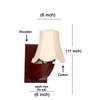 Devansh Wood Wall Mounted Lamp With Off-White Cotton Shade