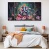 The Castle Decor Ganesh Ji Wall Painting Wooden Framed 27x48 Inch