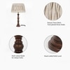 Hatton hand crafted Solid wood walnut finish table lamp With Natural Cotton Shade