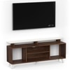 BLUEWUD Skiddo Lite Engineered Wood TV Entertainment Unit Set Top Box Stand/TV Panel Cabinet with Shelves for Books & D�cor Display Unit Bed Living Room Upto 55 Inches - DIY (Brown Maple & White)