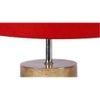Audrey Red Fabric Shade Table Lamp with Natural Wooden Base
