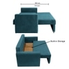 Alfon 2 Seater Velvet Pull Out Sofa Cum Bed with Storage In T Blue