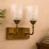Devansh Metal Electric Wall Light in Antique Gold Colour with Beige Shade Count of 1 Light