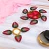 Leaves Urli And Dia Set Of 2 In Red And Gold Colour