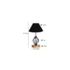 Elaina Black cotton Table lamp with Wood & Iron Base