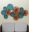 W-Blue Abstract Metal Wall Decor in Multicolor Set of 1