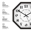 Inverted Numeral Octagonal Wooden Wall Clock