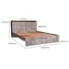 Claudia Engineered Wood Queen  Size Bed Without Storage (Dark Acacia Finish, Greige Grey Colour)