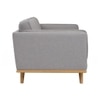 Scandinavian Civic Three Seater Sofa Grey Natural Wood Finish