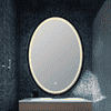 Oval Framed LED  Mirror Black Matte Gold Rose Gold Brushed Silver