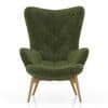 Contour Chair With Ottoman In Moss Green