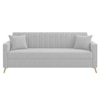 Convil Velvet 3 Seater Sofa in Grey Color
