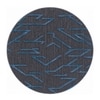 Modern Geometric Round Wool Silk Rug Charcoal Blue 4 Feet Handmade Carpet