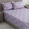 Lavender Floralcotton400 Tcflat  Single Bed Size Bedsheet With 2 Pillow Covers
