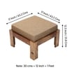 Irish Sheesham Wood Accent Coffee Table Set With 2 Stools In Teak Finish With Jute Beige Cushions