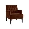 Velora Tufted Back Fabric Lounge Chair- Brown