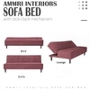 Palermo 3 Seater Sofa Cum Bed in Dark Pink Colour