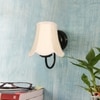 Devansh Black Wall Mounted Lamp With Off-White Cotton Shade