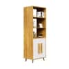 Hexa Engineered Wood Bookshelf Multipurpose Storage Rack in Giant Wood and Frosty White Colour