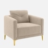 Arab Velvet 1 Seater Sofa Cream Color