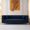 Texude Velvet 3 Seater Sofa Nvay in Blue Colour