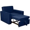 Bella One  Seater Pull Out Fabric Sofa Cum Bed Navy Blue
