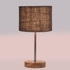 Devansh Grey Jute   Table Lamp With  Natural  Wood Base  & Steel Pipe (7X17 Inches)-17