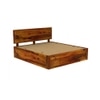 Esra Sheesham Wood Queen Size Bed Box Storage Honey OakOak Finish (60 x 78 inches)
