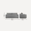 Flycon 3 Seater Pull Out Sofa cum Bed  in Grey Colour