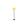 Krew Yellow Fabric Shade Floor Lamp with Black Iron Base