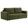 Baruna 3 Seater Velvet Pull Out Sofa Cum Bed with Storage In Green Color