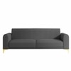 Veniza Velvet 3 Seater Sofa In Dark Grey Colour