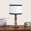 Devansh Multicolor Cotton Table Lamp With Wood Natural Base (7X7X15.5 Inches)-8