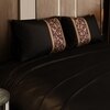 Stoa Paris Satin Bedsheet for Super King Bed (274 cm x 274 cm) with 2 Pillow Covers heet for Black Gold