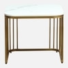 Metallive Square Metal Nesting Coffee Table Set Gold Finish White Porcelain Top Set Of 2
