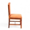 Rosslyn wood Dining Chair in Pumpkin Orange Velvet Upholstery with PINE FINISH